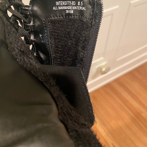 Bamboo Black Platform Boots - Picture 7 of 11